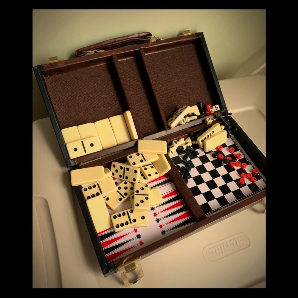 💸Vintage 6-in-1 Travel Game Set Chess Checkers...